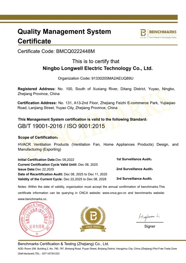 ISO 9001, ISO 14001 and ISO 45001 management system certificate scan