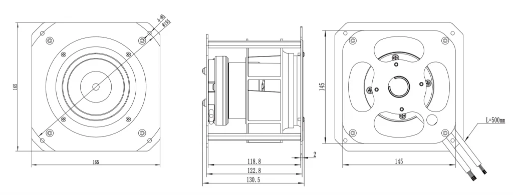 133-072PS-03 Backward Curved Centrifugal Fans drawing