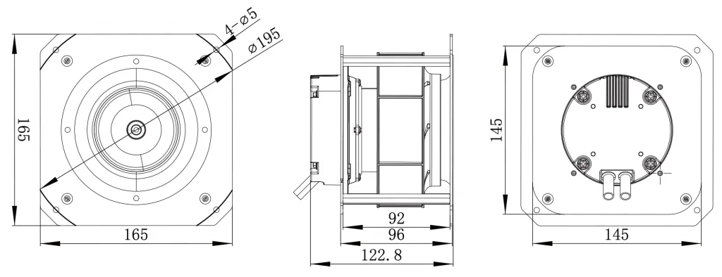 133-072PS-06 Backward Curved Centrifugal Fans drawing