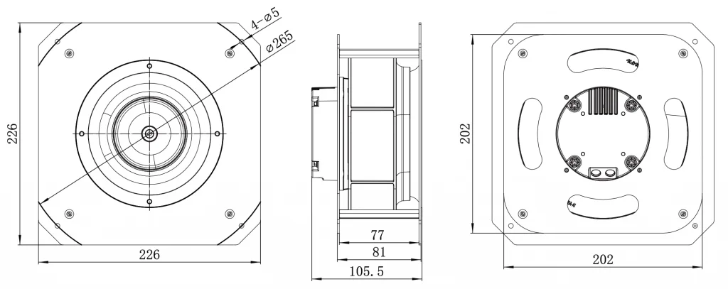 155-072PS-01 Backward Curved Centrifugal Fans drawing