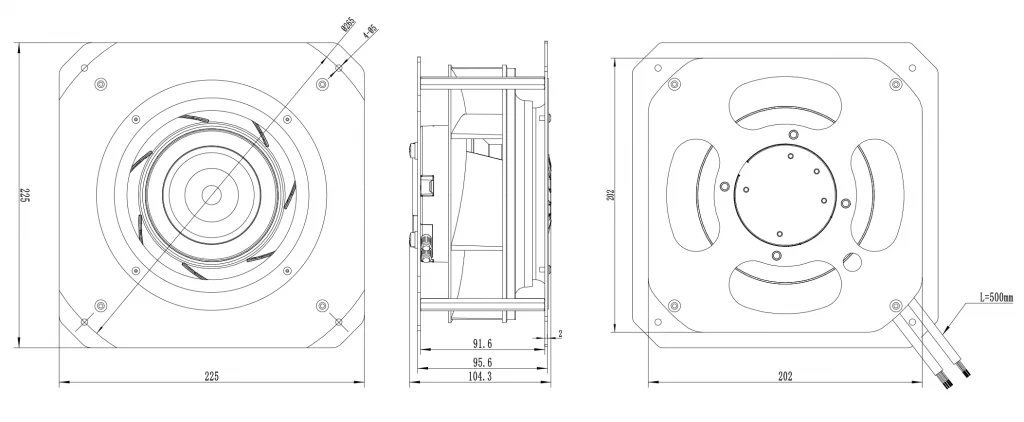 175-072PS-05 Backward Curved Centrifugal Fans drawing