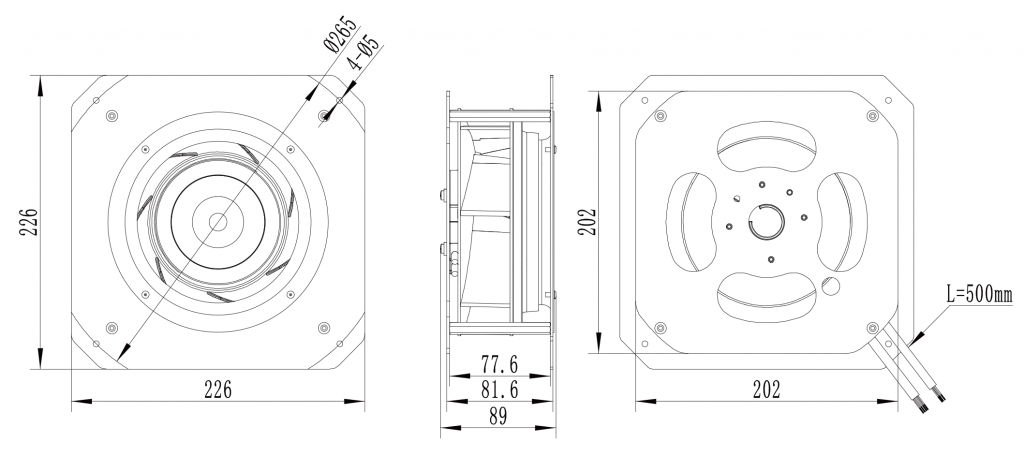 190-072PS-06 Backward Curved Centrifugal Fans drawing