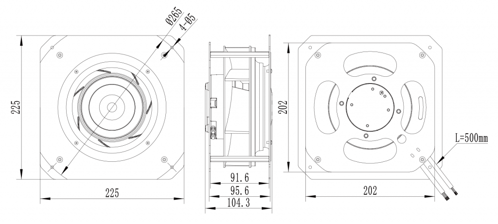 190-072PS-07 Backward Curved Centrifugal Fans drawing 