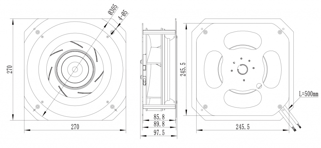 220-072PS-01 Backward Curved Centrifugal Fans drawing 