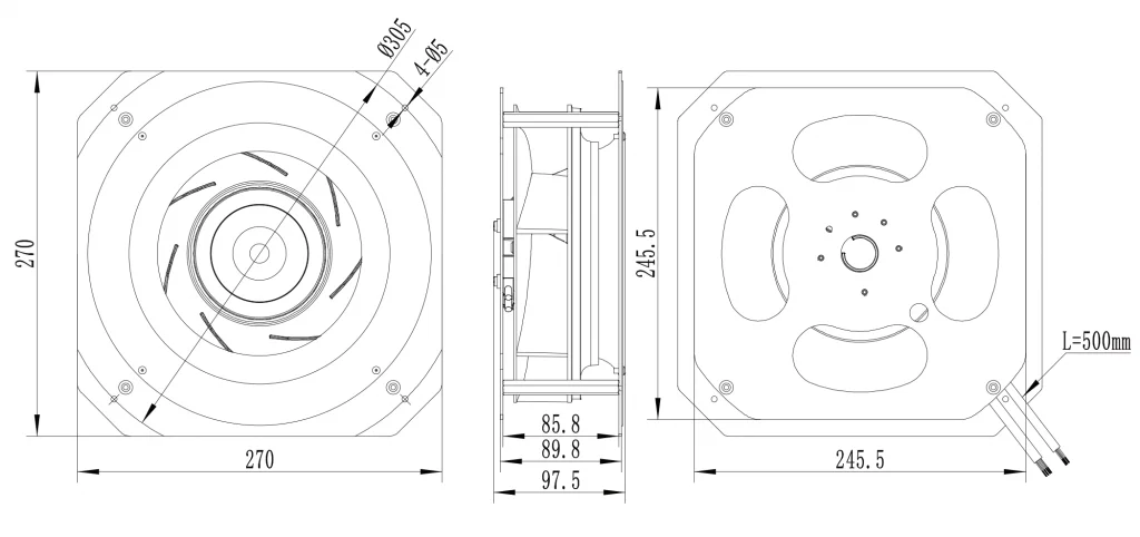 220-072PS-02 Backward Curved Centrifugal Fans drawing