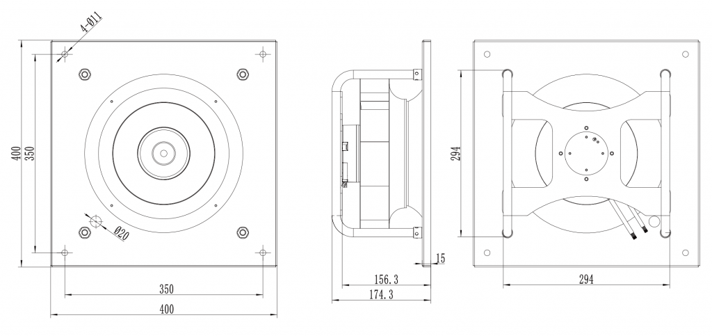 280-092PS-03 Backward Curved Centrifugal Fans drawing 