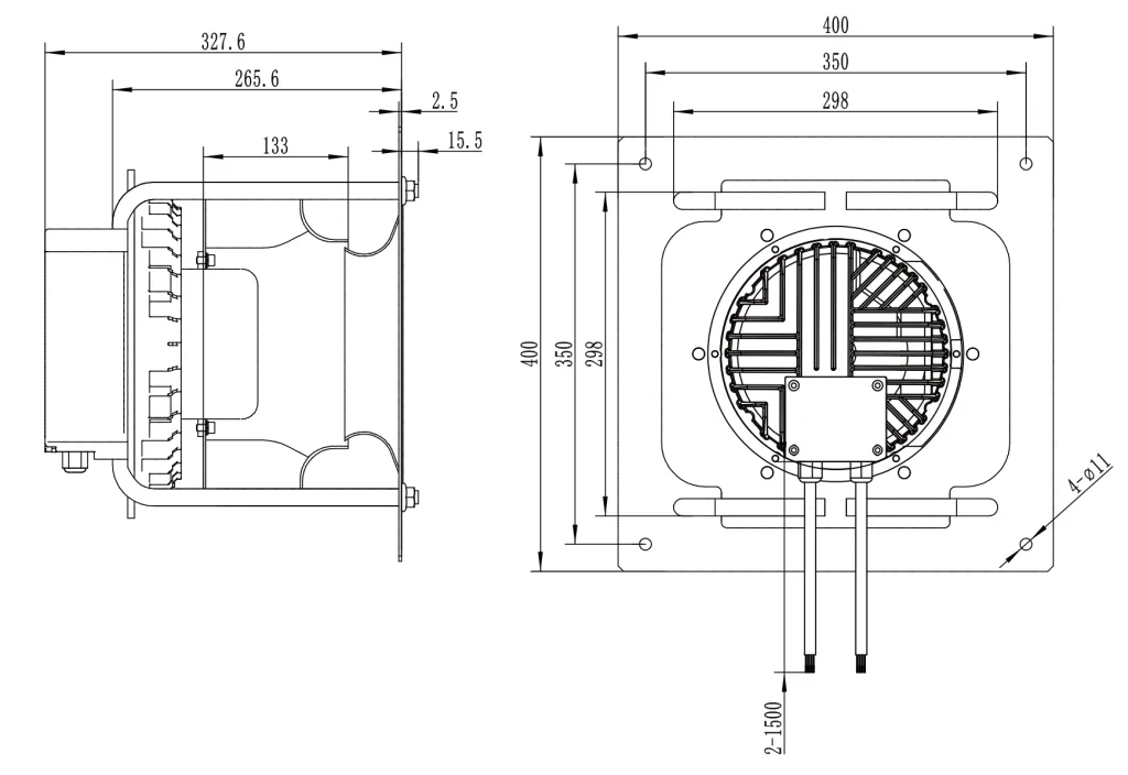 280-138PT-06 Backward Curved Centrifugal Fans drawing
