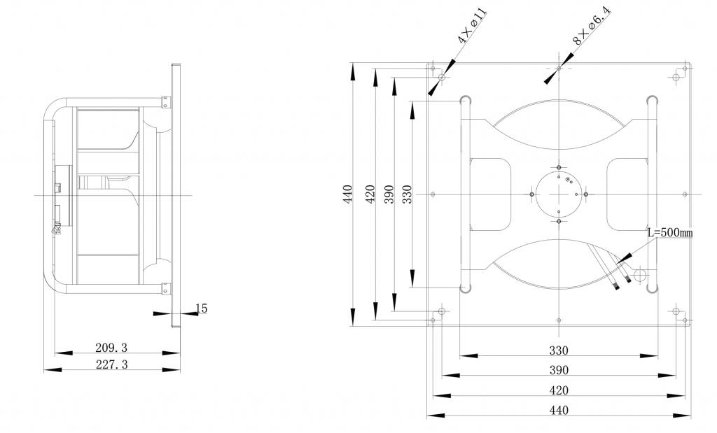 310-092PS-07 Backward Curved Centrifugal Fans drawing