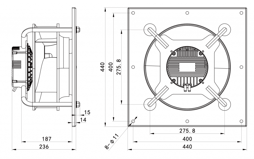 310-102PS-02 Backward Curved Centrifugal Fans drawing