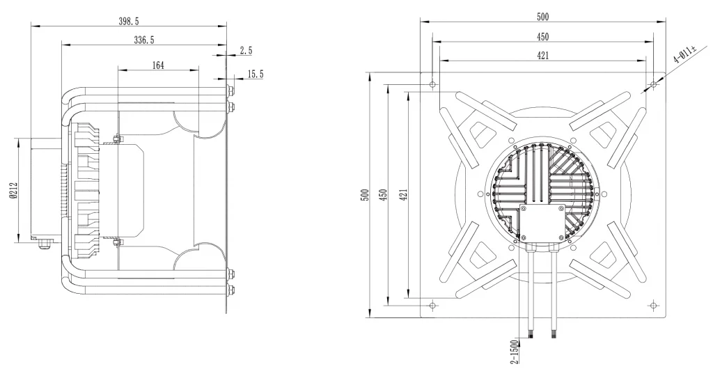 355-188PT-11 Backward Curved Centrifugal Fans drawing