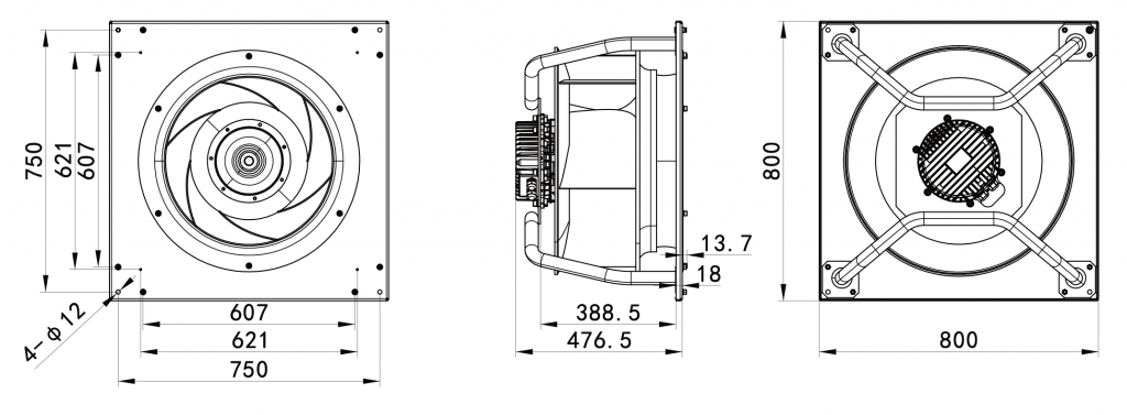 630-188PT-01 Backward Curved Centrifugal Fans drawing 
