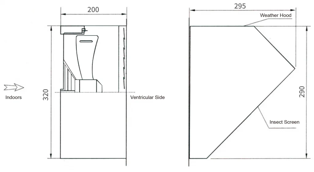 250E4-02 Wall Exhaust Fan Drawing
