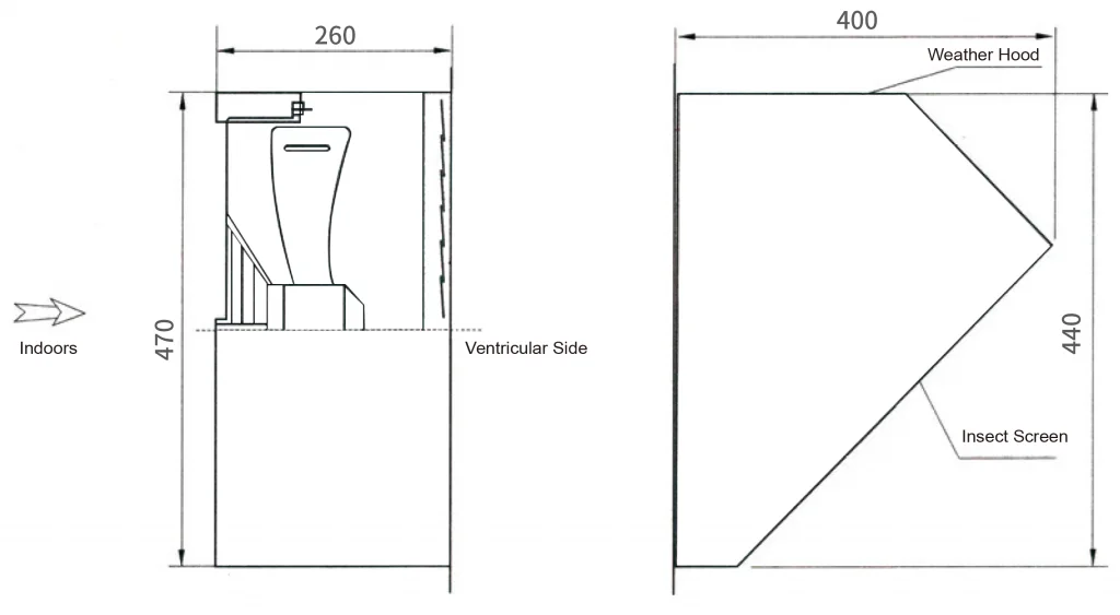 400E4-02 Wall Exhaust Fan Drawing