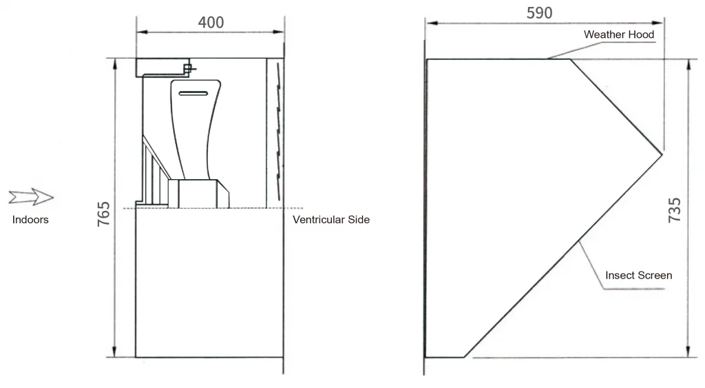 600D4-01 Wall Exhaust Fan Drawing