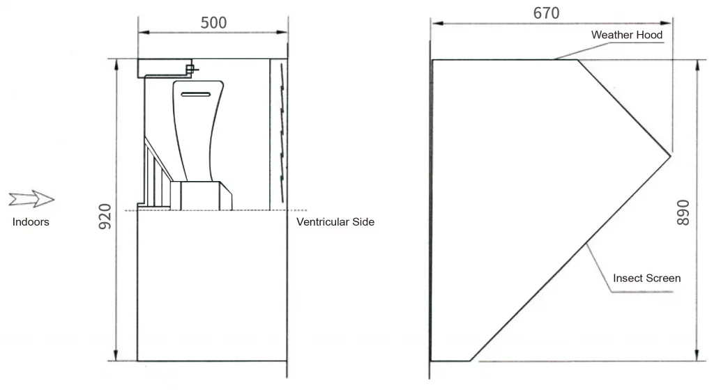 750D6-01 Wall Exhaust Fan Drawing