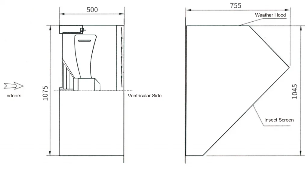 900D6-01 Wall Exhaust Fan Drawing