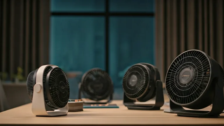 Stylish office with AC cooling fans