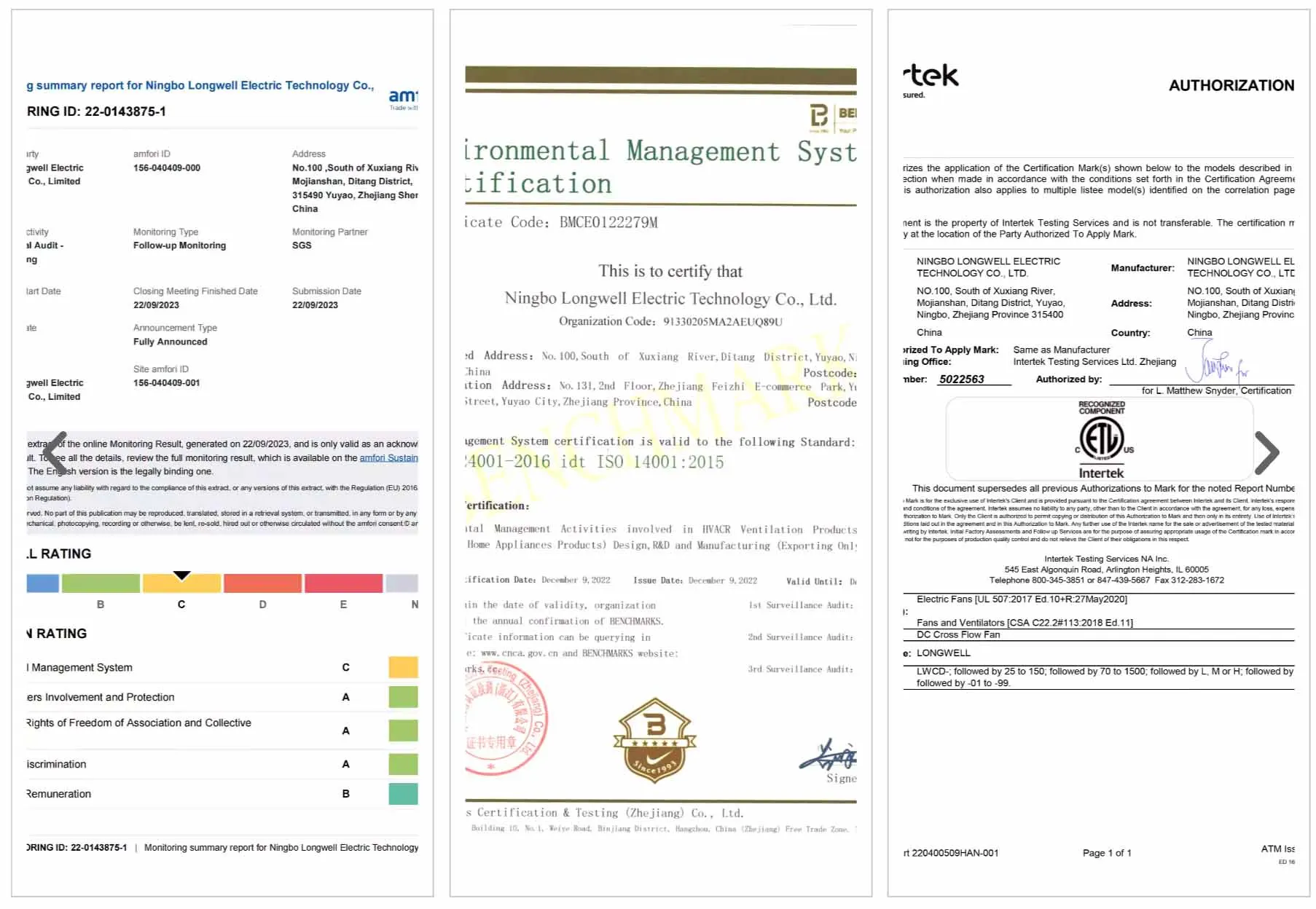 LONGWELL Certificate