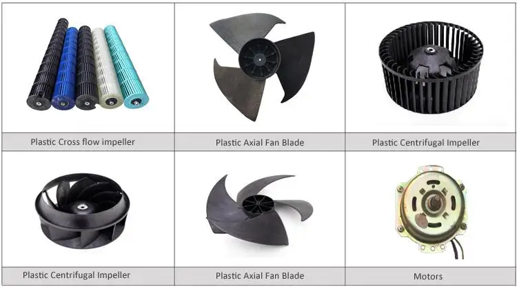 Plastic axial fan blades