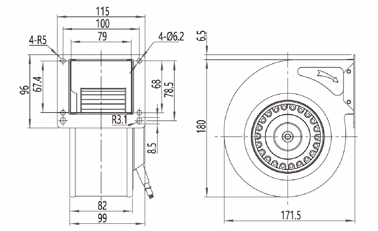 Single inlet AC Forward air cooling fan centrifugal blower fan