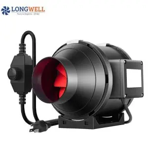 LONGWELL DC Inline Duct Fan, Exhaust Ventilation Fan, 110V