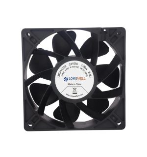 LONGWELL 120mm DC Axial Fan, Industrial Axial Ventilation Fan, 12V, for Data Center Cooling, Control Cabinet Cooling, HVAC Systems