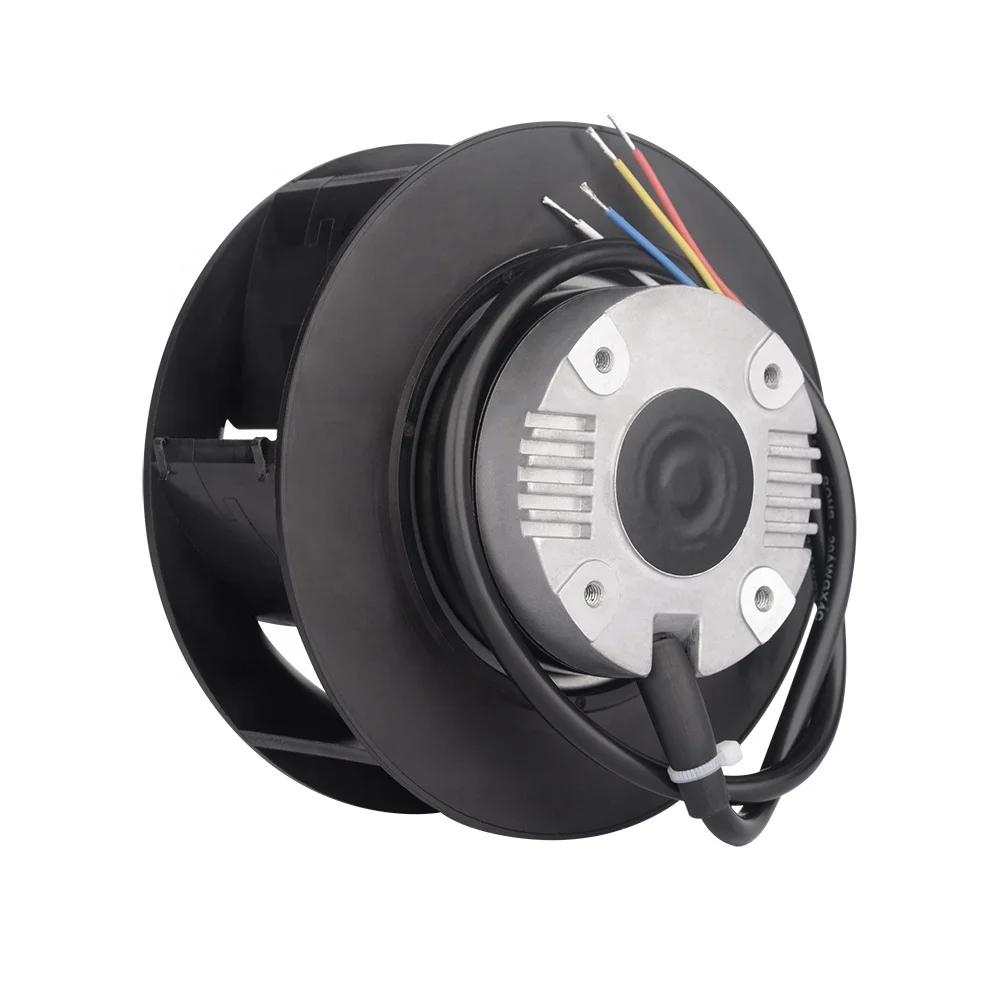 Longwell 133mm Industrial High-Pressure Backward Centrifugal Ventilation Fan with Plastic Blades DC 24V/48V OEM Supported