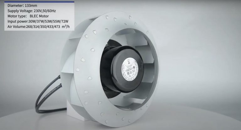 backward curved centrifugal fan for air purifiers