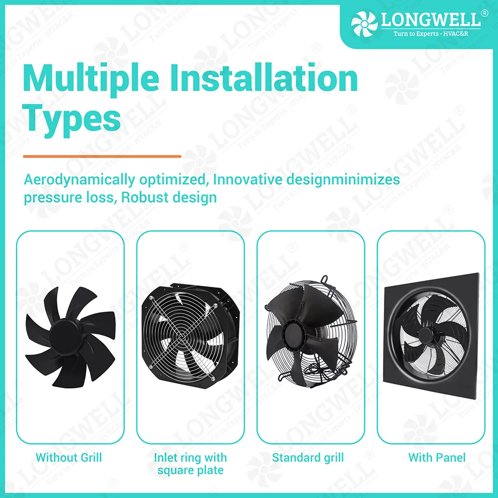 Multiple Installation Types of Axial Fan