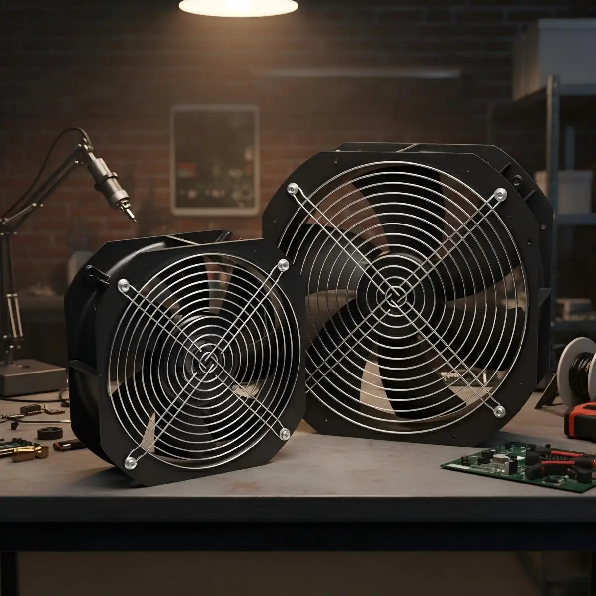 axial fan in room