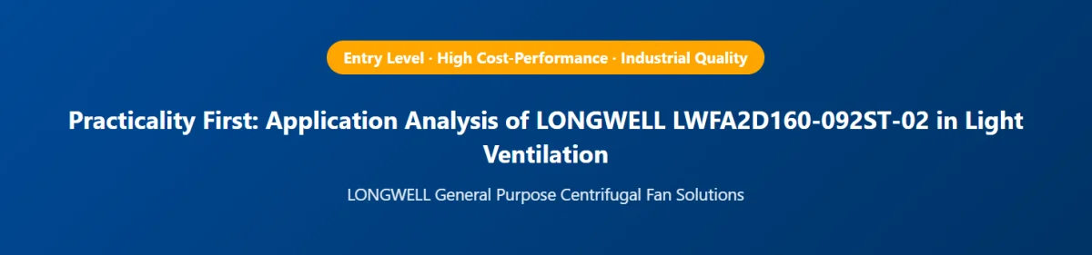 Practicality First- Application Analysis of LONGWELL LWFA2D160-092ST-02 in Light Ventilation
