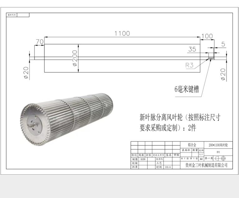 Wide-Span HVAC: 1100mm Metal Cross Flow Impeller