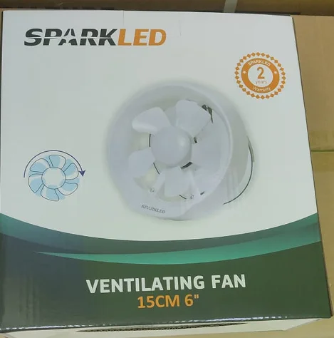 Retail packaging for the 15cm residential exhaust unit