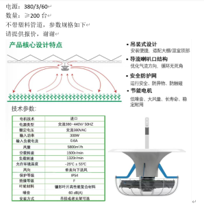 380V Vertical Circulation Fan for Greenhouses
