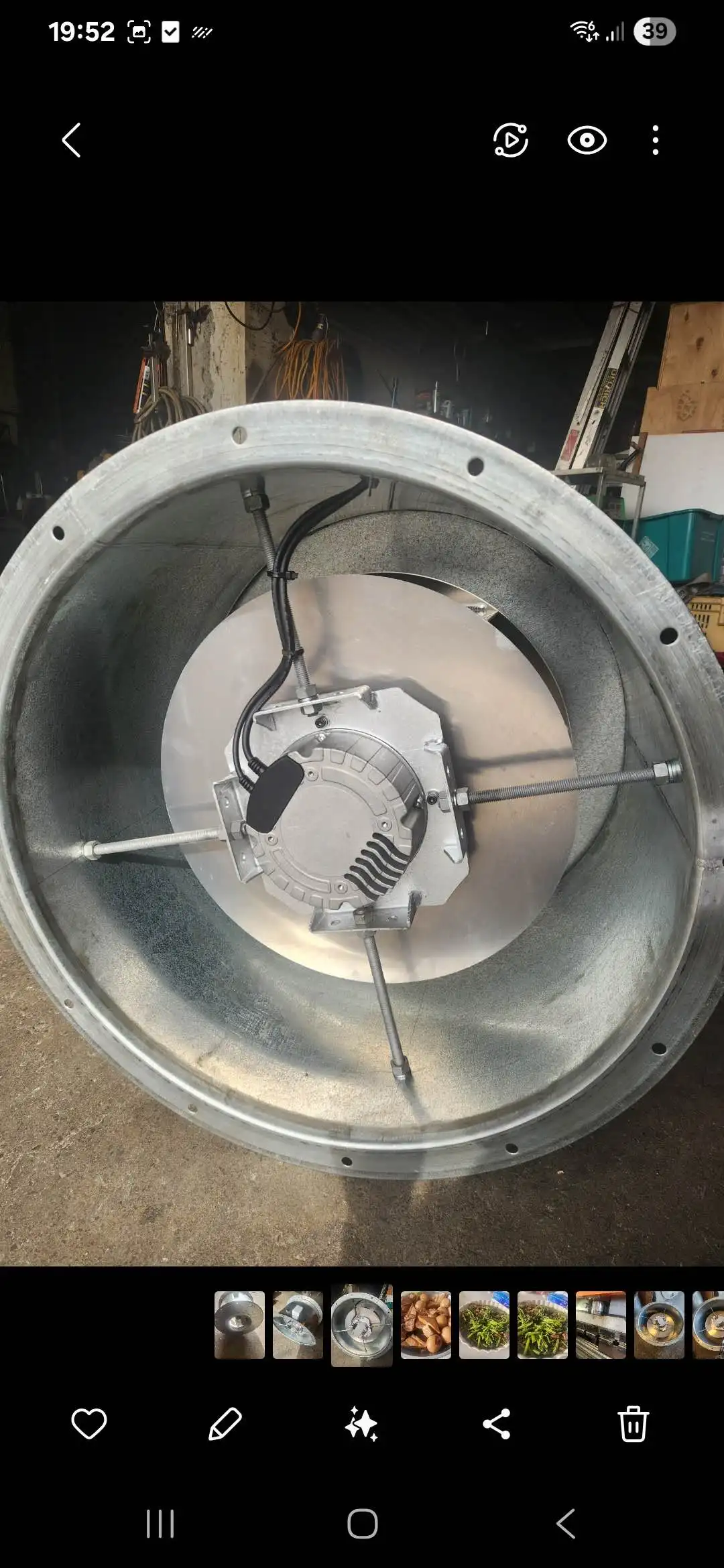 Tube axial fan with EC motor installed requiring fan motor mounting hardware