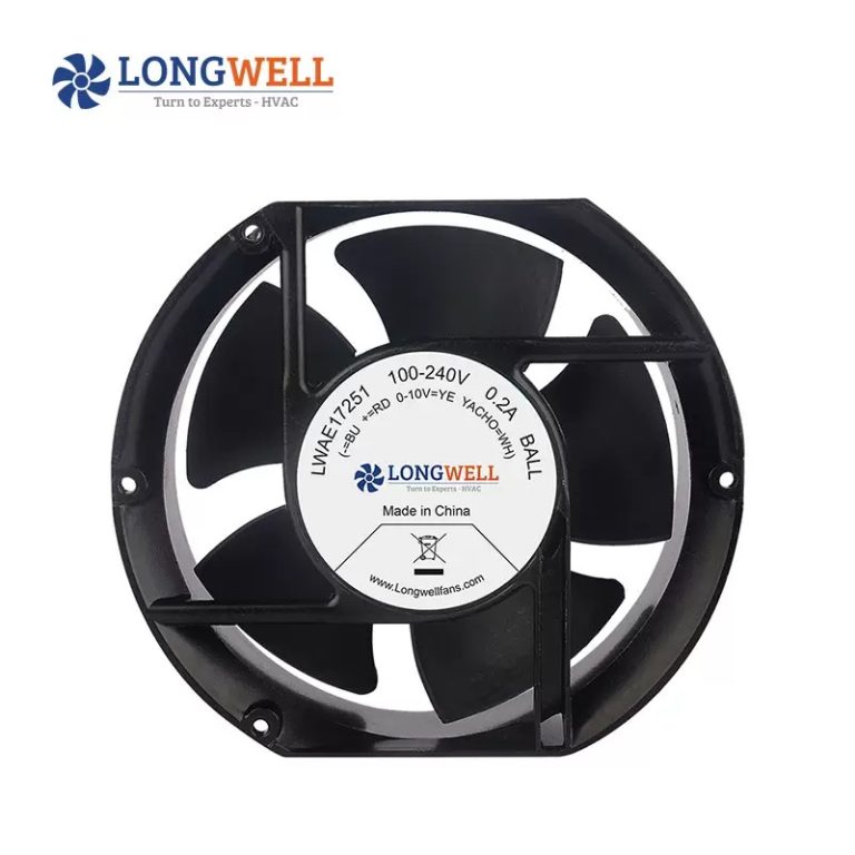 Universal voltage fan, 172mm EC axial, rated IP55