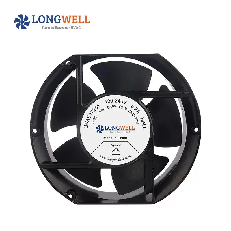 Longwell LWAE17251SH-03-11 IP55 EC axial fan for industrial cabinet cooling