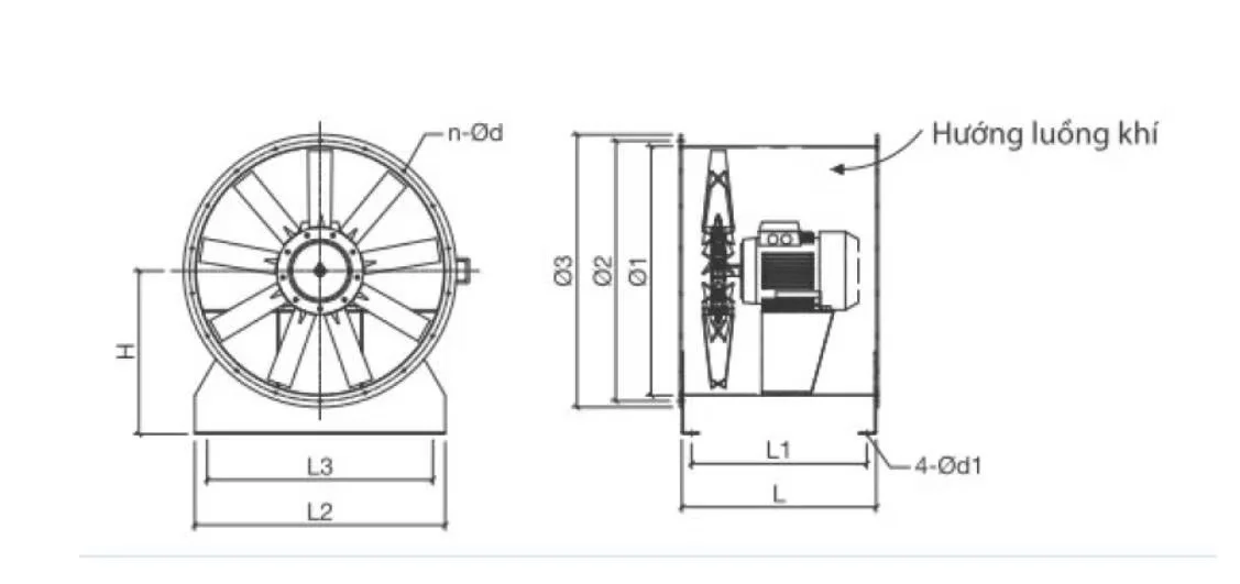 LWCF1000M-6-6 cased axial fan on mobile frame for industrial spot cooling