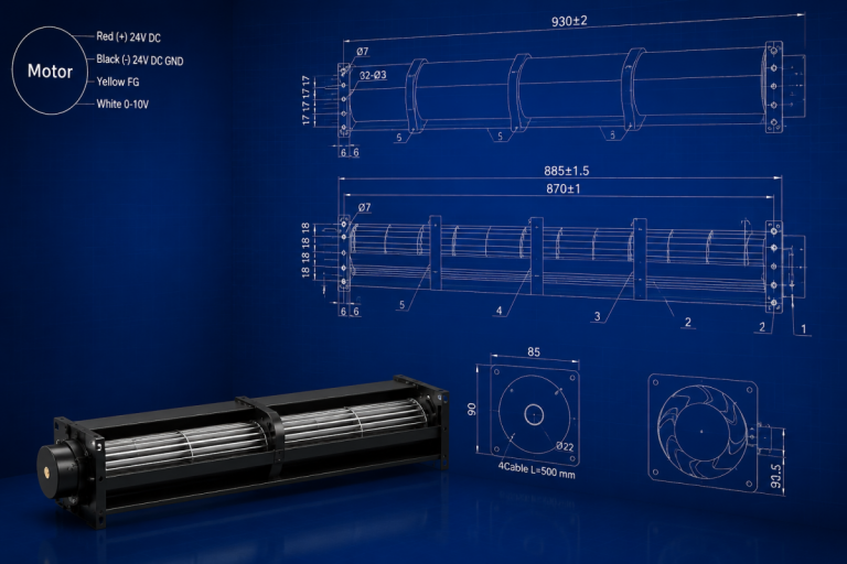 LWCD-60870MN-06 24V DC Cross Flow Fan for Air Curtains