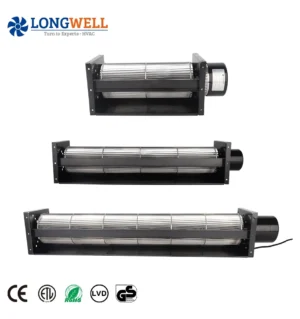LONGWELL 12V 24V DC Cross Flow Fan 30mm~500mm High-Power 0-10V/PWM Brushless Cooling Tangential Fan Aluminum Blades OEM ODM