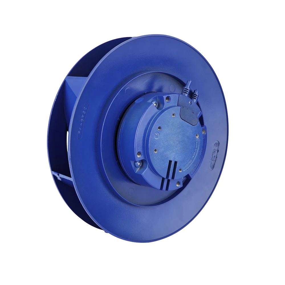 LONGWELL 220V EC Centrifugal Fan with Plastic Blades High Pressure Blowing 250mm for Backward Leaning Design
