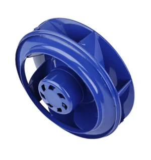 LONGWELL 230V 432W 250mm Low Noise EC Industrial Ventilation Backward Curved Blue Centrifugal Fan OEM Plastic IP55 High Pressure