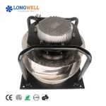 LONGWELL 350mm 230v 700w Aluminum Impeller HVAC EC Exhaust Fan Backward Curved Centrifugal Fan With Support Bracket EC FAN
