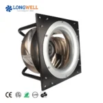 LONGWELL 355mm EC Centrifugal Fan 230v-400v 520w-1100w Aluminum Alloy Impeller Backward Centrifugal Ventilation Fan with Bracket