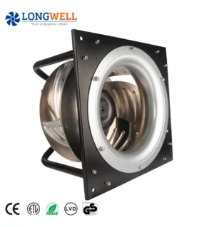 LONGWELL 355mm EC Centrifugal Fan 230v-400v 520w-1100w Aluminum Alloy Impeller Backward Centrifugal Ventilation Fan with Bracket