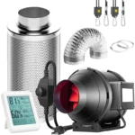 LONGWELL 4”/100mm AC Centrifugal Inline Duct Fan with Ball Bearing 220v for Farm Hydroponics 4″ 6″ 8″ 10″ 12″ Duct Fan