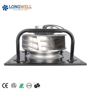 LONGWELL 400mm 700w 230v EC Low Noise High Volume Backward Curved Centrifugal Aluminum Alloy Impeller Blower Fan with Bracket