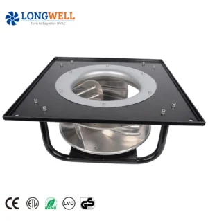 LONGWELL 400mm 700w 230v EC Low Noise High Volume Backward Curved Centrifugal Aluminum Alloy Impeller Blower Fan with Bracket