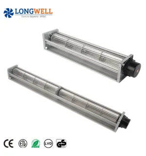 LONGWELL Cross Flow Fan Supplier 45mm 50mm 12V 24V 48V 3 Phase BLDC Motor Tangential Fans for Convection Heater Air Curtain