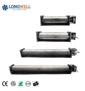 LONGWELL EC Cross Flow Fan Tangential Blower 80MM-150MM 230V 0-10V PWM Speed Control for HVAC Air Curtain OEM Manufacturer